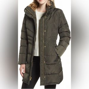 Cole Haan Quilted Down and Feather Fill Jacket with faux fur trim